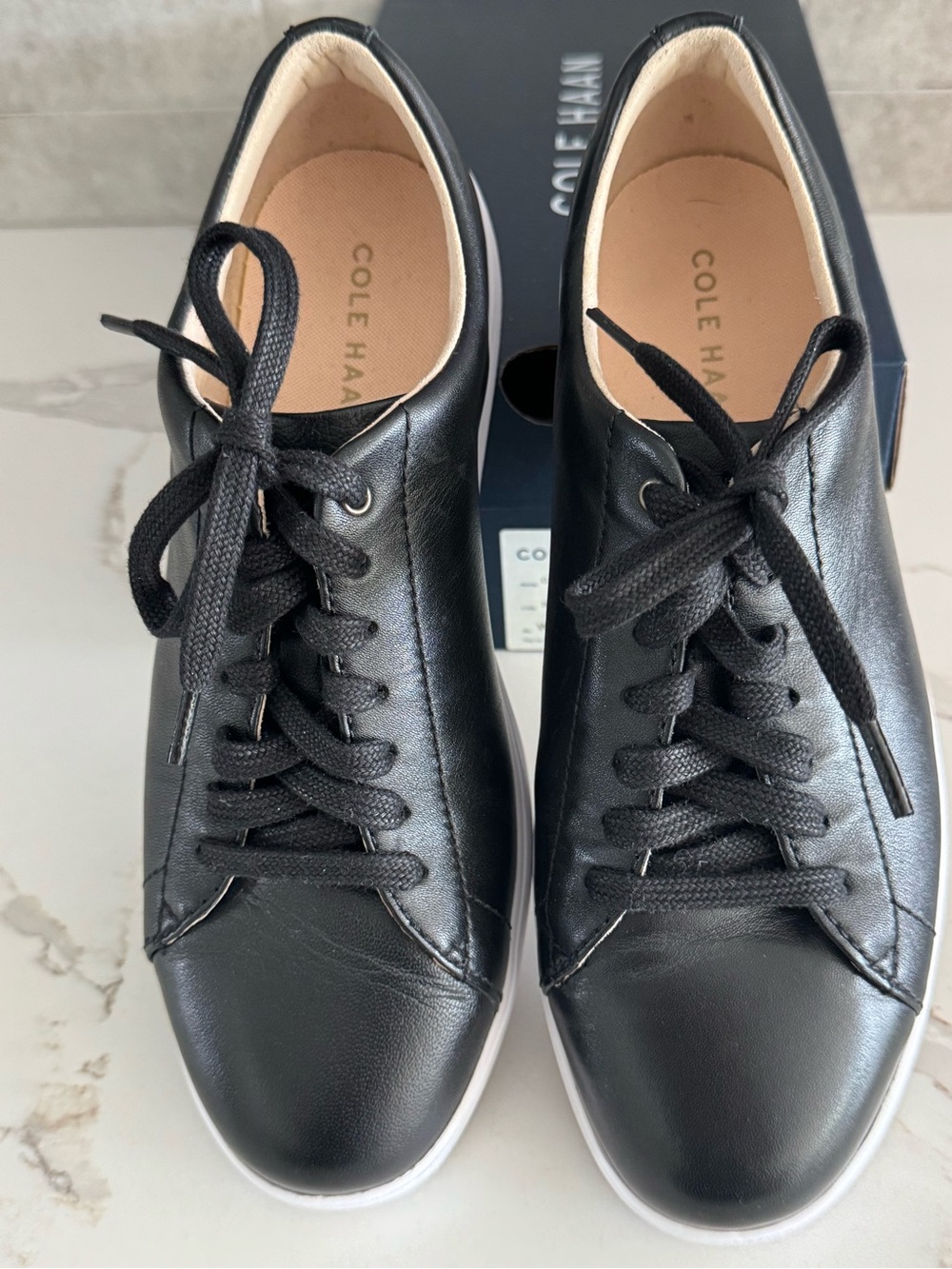 Cole Haan Women’s Black Leather GRAND CROSSCOURT II Sneakers, LIKE NEW! - Picture 5 of 7